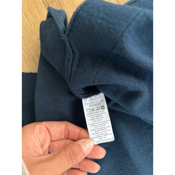 Mersea amour Sweater Navy Blue Heart Elbow Patches Oversized Lagenlook OS - Picture 5 of 8